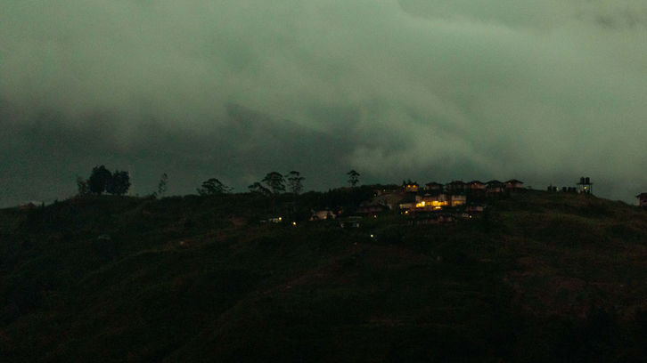 Houses on the mountain in Kundasang in Sabah