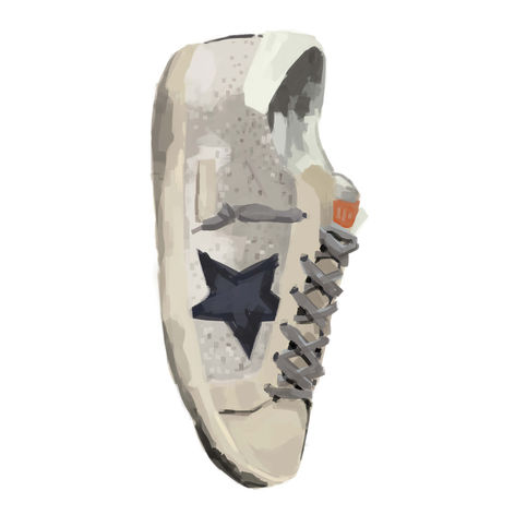 Digital painting of a white shoe with a black star graphic at the side