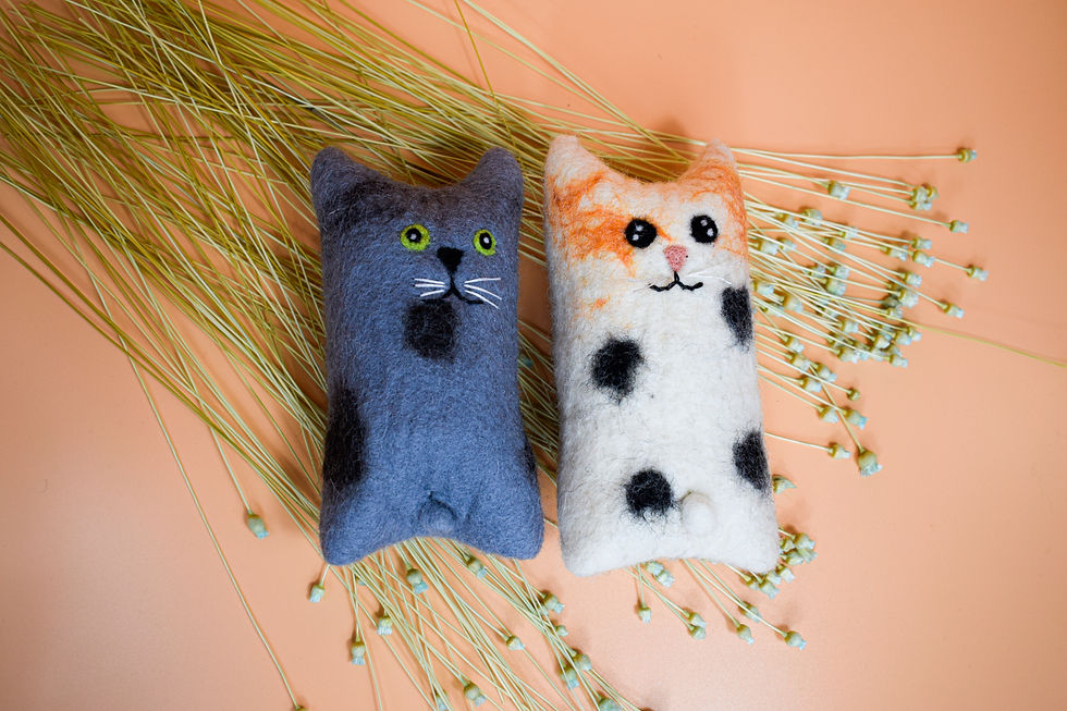 Thumbnail: Eco-friendly Cat Toy | Wool Felted Cat Toy | White