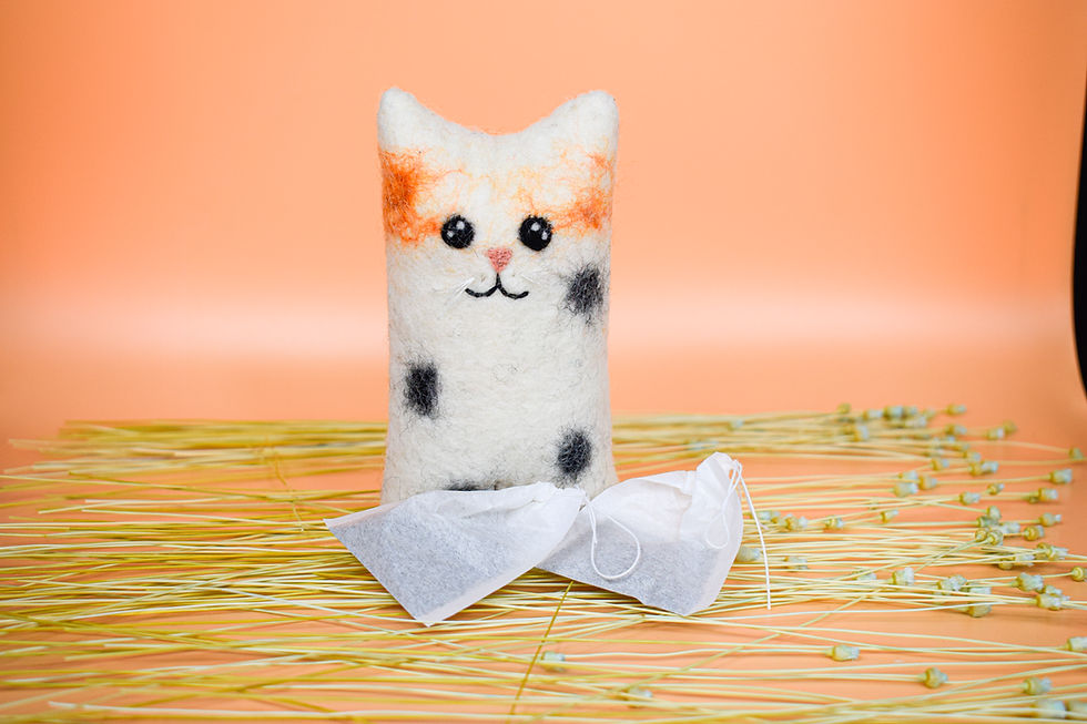 Thumbnail: Eco-friendly Cat Toy | Wool Felted Cat Toy | White