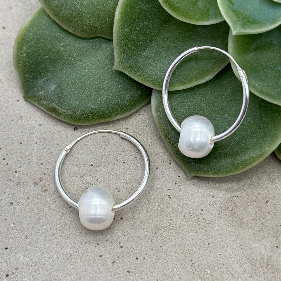 Thumbnail: Dew Drop Hoop Earrings