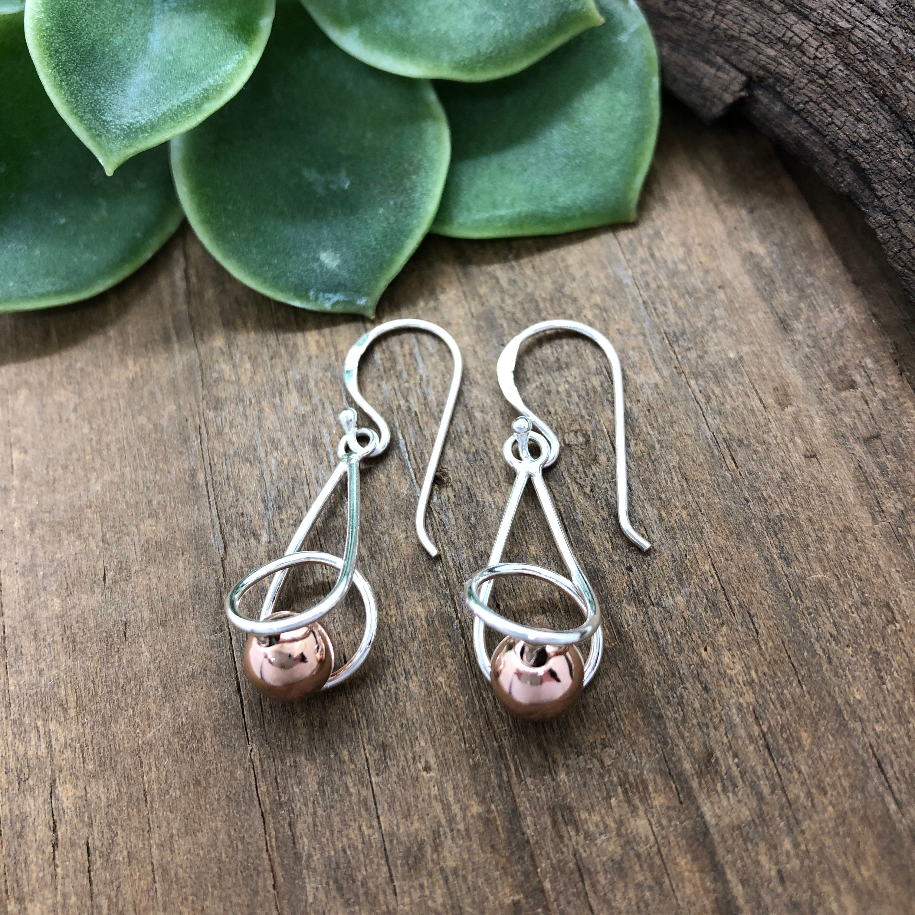 Stylish two-tone earrings