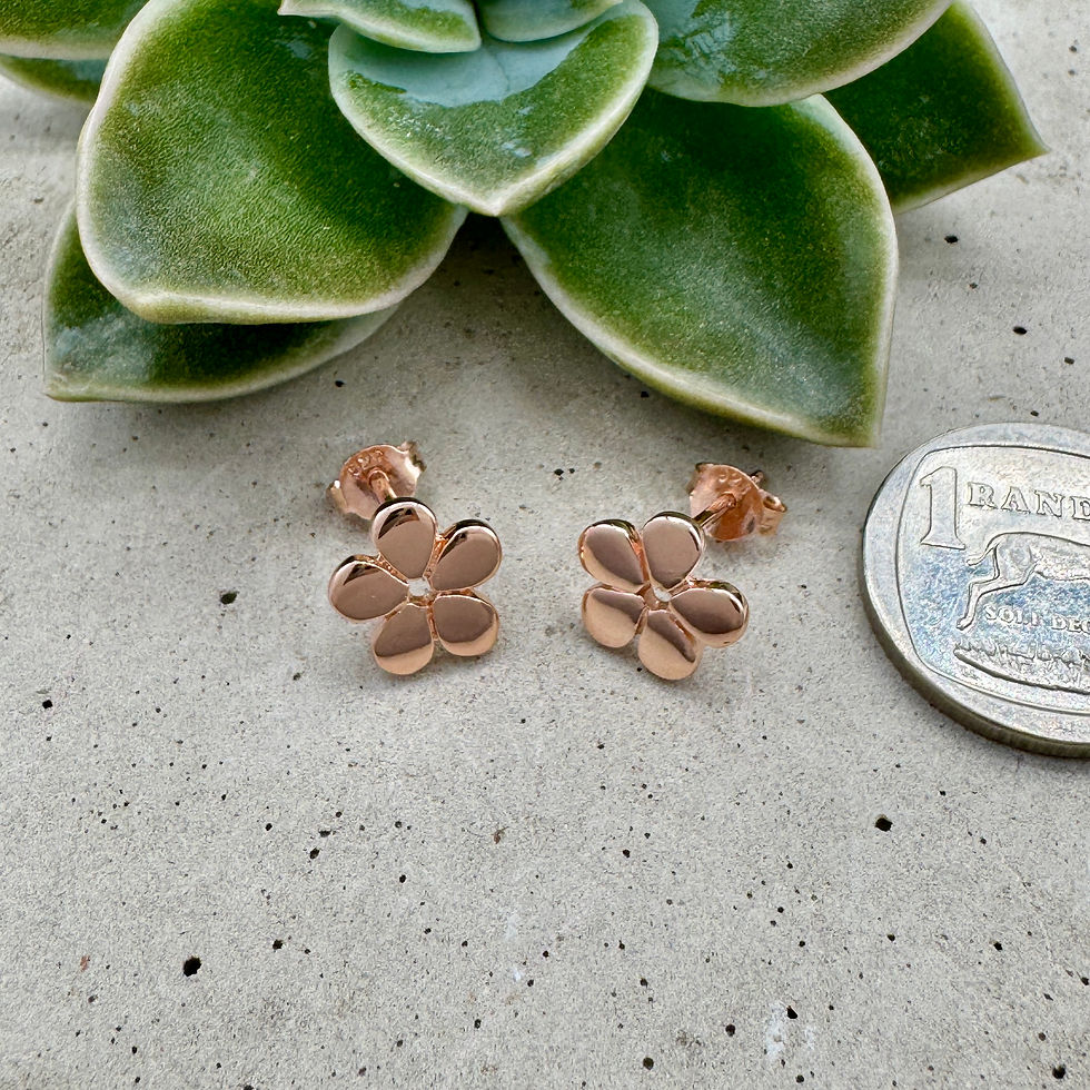 Thumbnail: Lorraine Rose Gold Flower Earrings