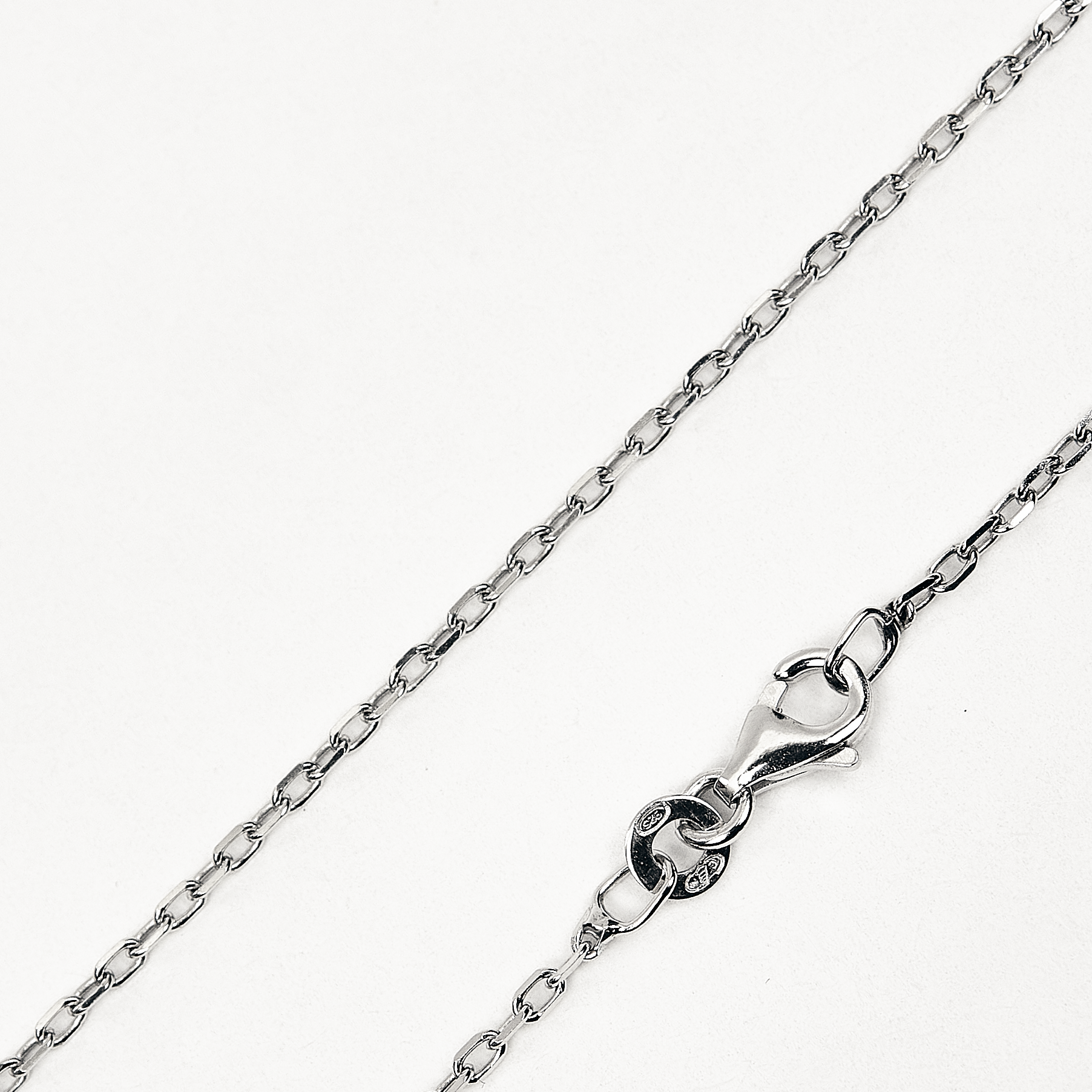 Chaîne en argent rhodié Forçat Diamanteé 70cm