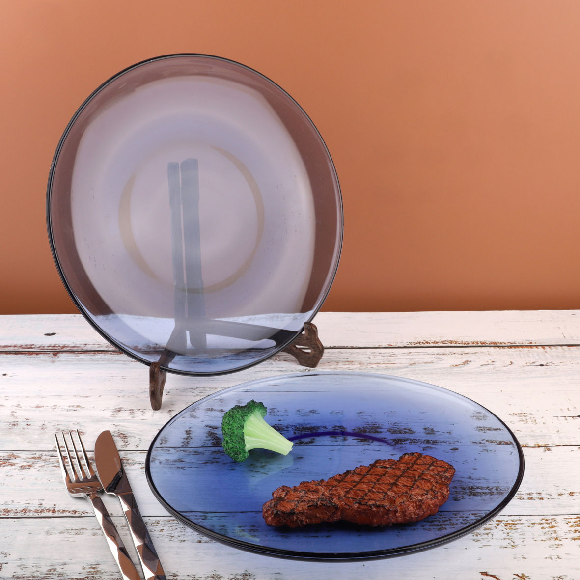 Colored high borosilicate glass 27cm plate                                 RGT02