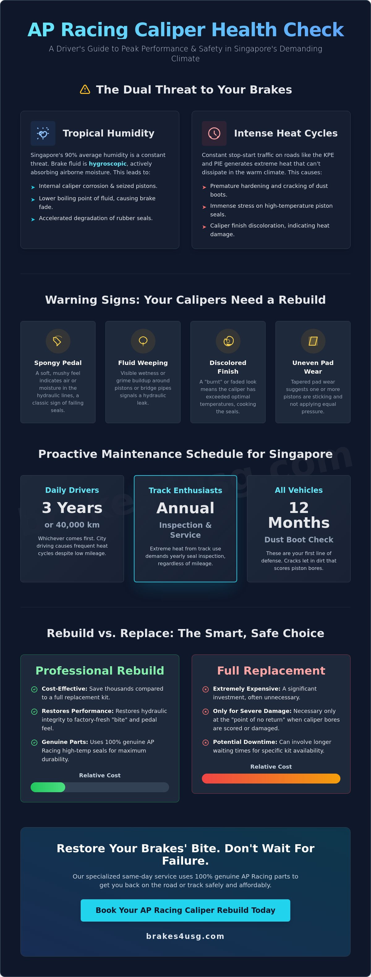 AP Racing caliper rebuild Singapore
