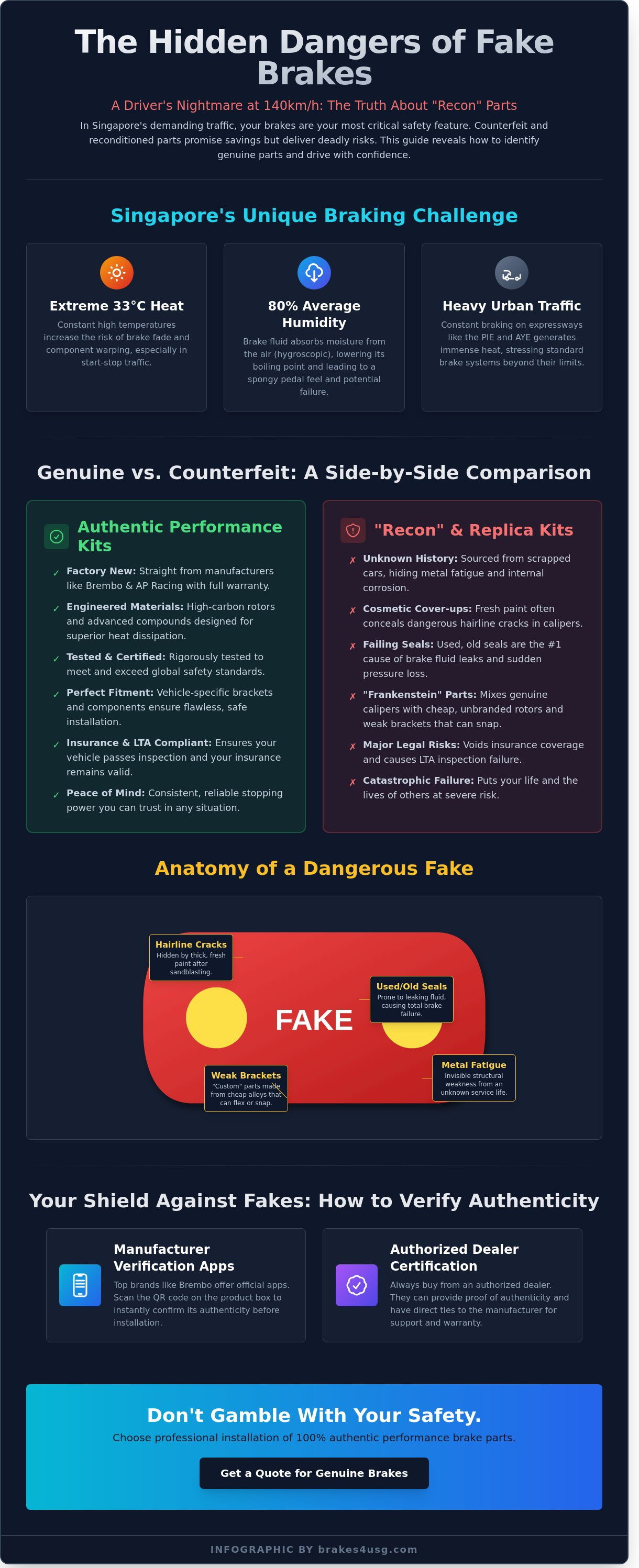 Authentic performance brake parts Singapore