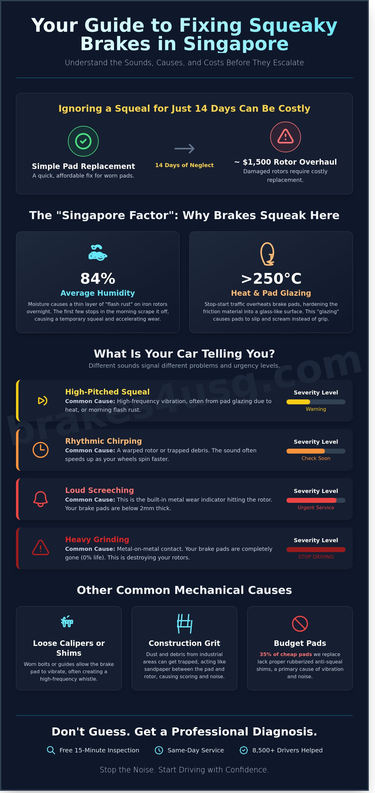 Squeaky brakes fix Singapore