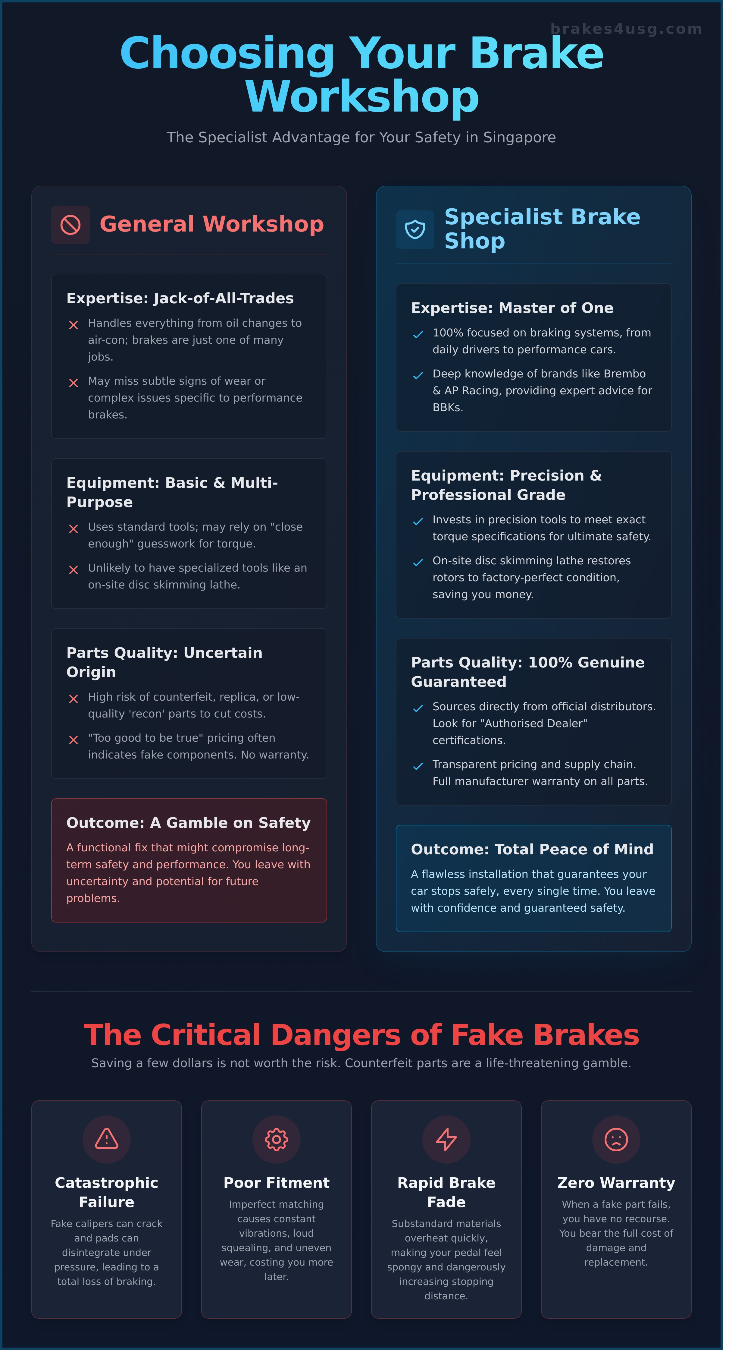 The brake shop infographic - visual guide
