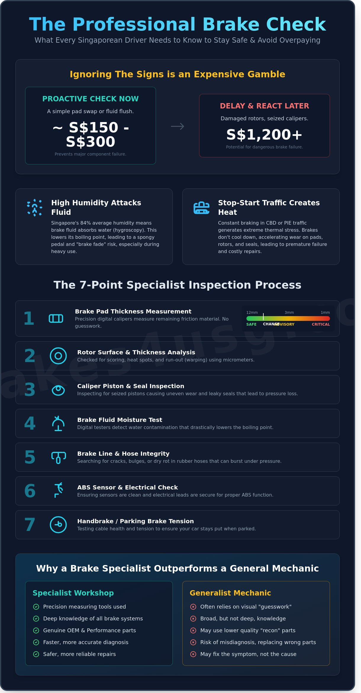 Professional brake check Singapore