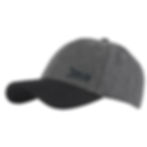 Grey baseball cap with black peak