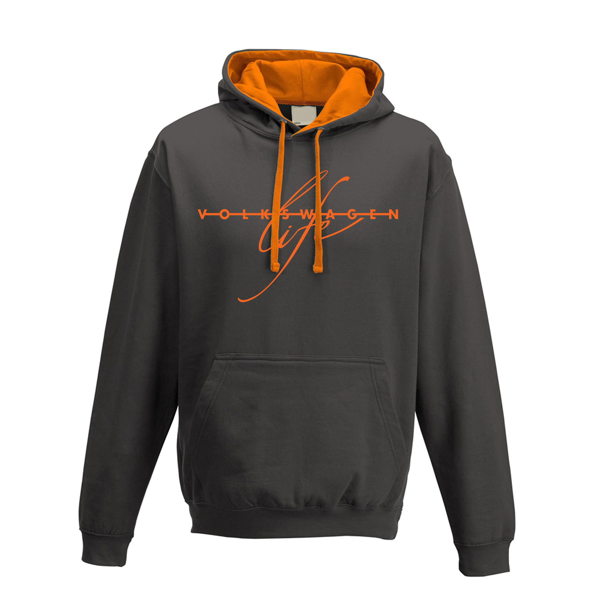 Volkswagen Life Hoodie Charcoal and Orange