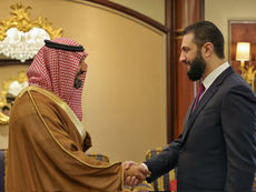 Almarai Chairman Prince Naif bin Sultan bin Mohammed bin Saud Al Kabeer Al Saud Meets Syrian President at FII9 in Riyadh