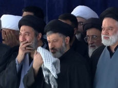 Who were the three Khamenei sons in attendance at their father’s funeral?