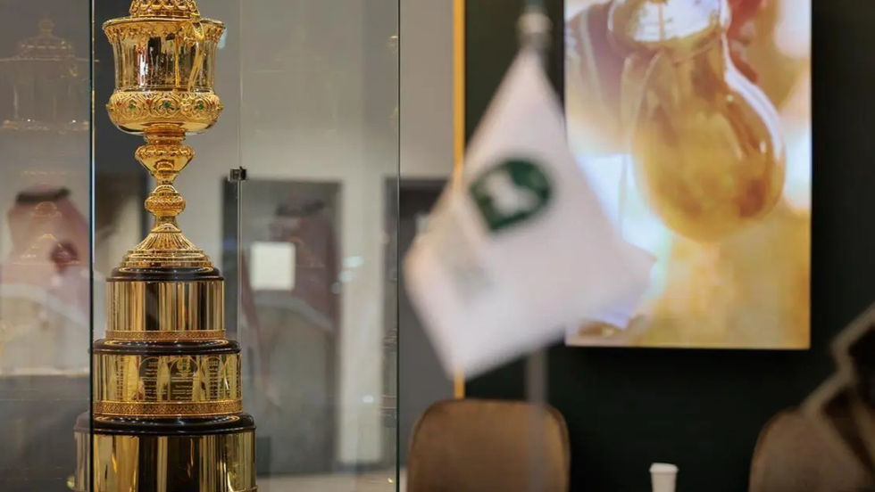 Saudi Cup Trophy Goes on Display at Falcons and Hunting Exhibition in Riyadh