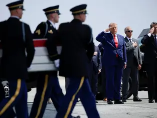 Trump Attends Transfer of Four US Soldiers Killed in Iran War
