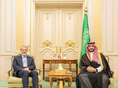 Saudi Defense Minister Khalid bin Salman Meets Iran’s Ali Larijani in Riyadh