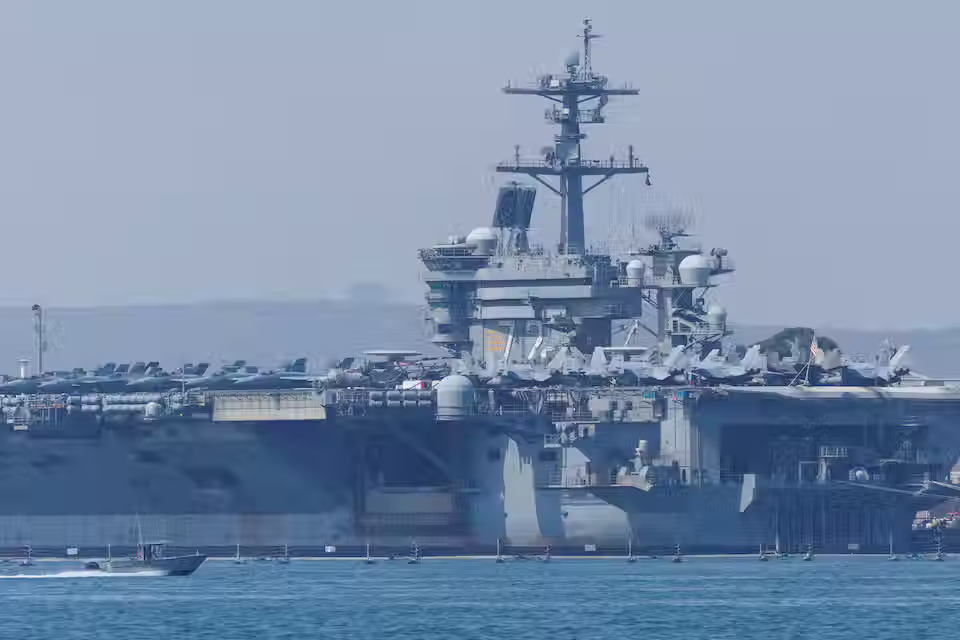 U.S. aircraft carrier Abraham Lincoln arrives in Middle East as Trump weighs options on Iran