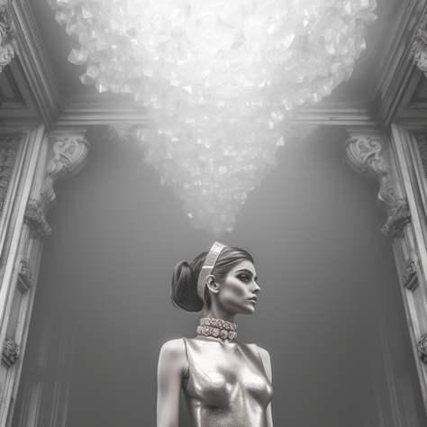 An AI-generated artwork blending old-school elegance with a sci-fi future.