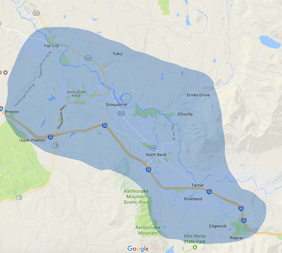 North Bend, Snoqualmie, Preston, Fall City, Issaqah