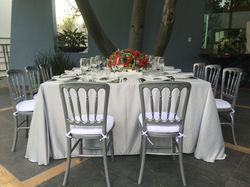 Mantel liso satinado plata