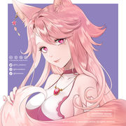 Pink hair Kitsune girl