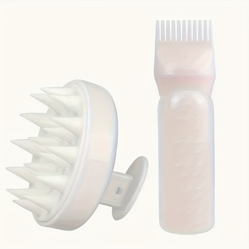Miniatura: 2pcs/Set Silicone Hair Comb With Root Comb Applicator Bottle Set  Hair Oil Appli