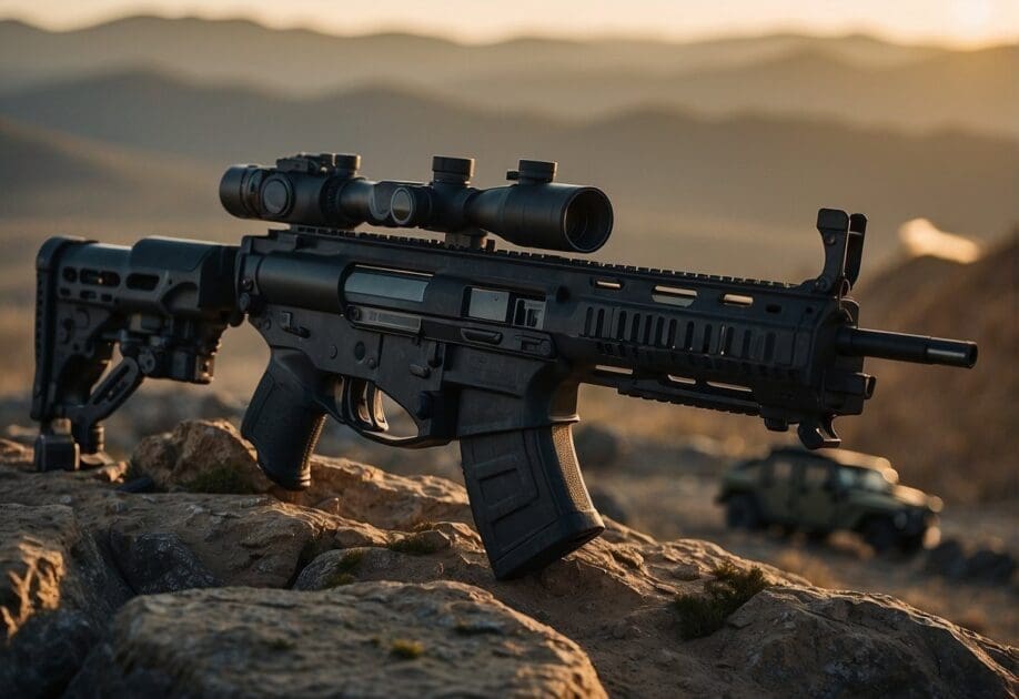 The American Army's technological advancements and modernization are showcased through high-tech vehicles, drones, and advanced weaponry on a futuristic battlefield