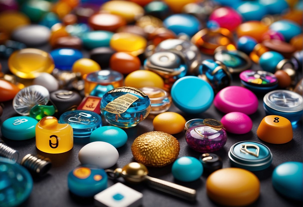 A vibrant collage of diverse innovation symbols and successful case studies, bursting with energy and creativity