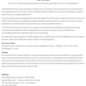 Filme de Glauber Rocha será exibido no Cinelatino este mês