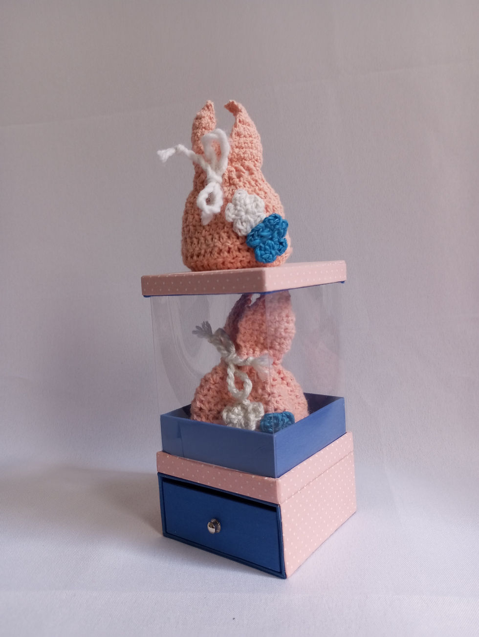 Miniatura: Caixa Acetato/ Porta Joia - Tam. P com trouxinha em crochê