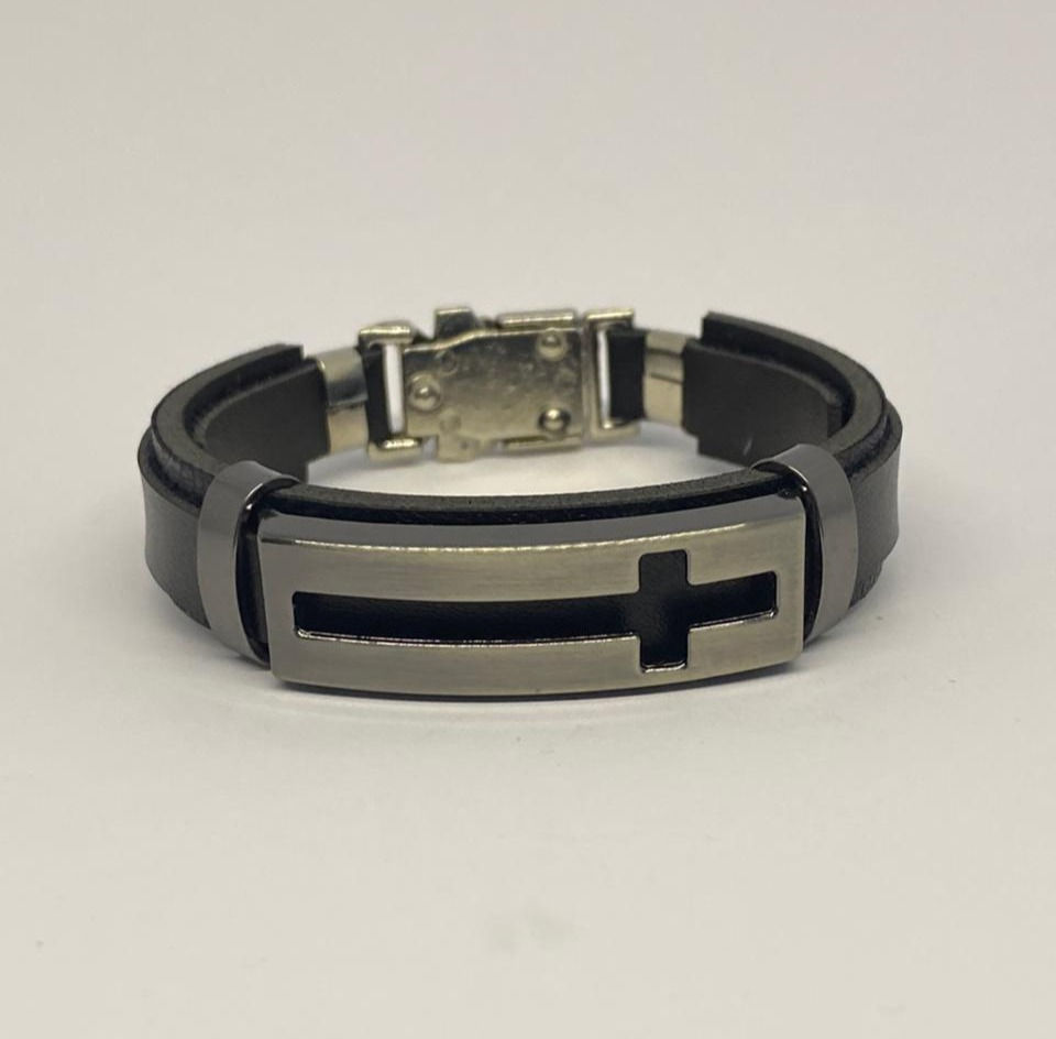 Miniatura: Pulseira Masculina com Placa de Metal