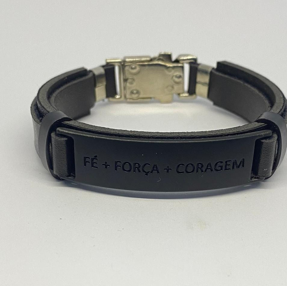 Miniatura: Pulseira Masculina com Placa de Metal