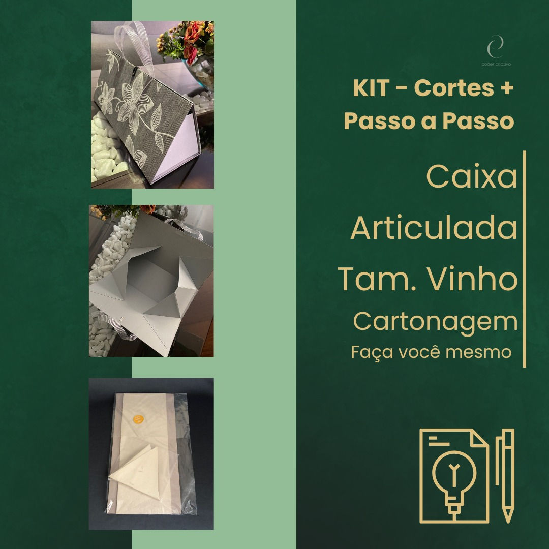 Kit de Cartonagem - Caixa Articulada Desmontável para Bebidas