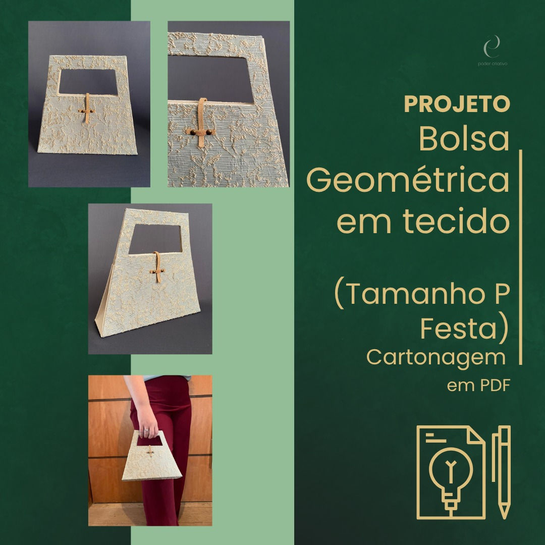 Projeto Bolsa Geométrica Tam.P em Tecido
