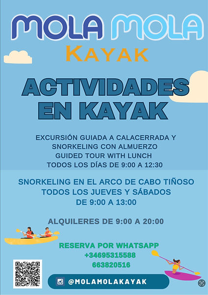 Actividades la Azohia kayak 