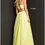 Thumbnail: Jovani 07251 Yellow High Slit One Shoulder Prom Gown