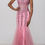Thumbnail: Jovani 5908 Hot Pink Embellished Strapless Prom Dress