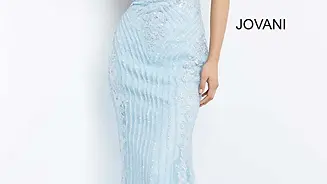 Jovani 05752 Spaghetti Strap V Neck Prom Dress
