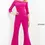 Thumbnail: Fuchsia Three Quarter Sleeve Bell Pant Jovani Jumpsuit 1867