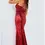 Thumbnail: Jovani 22531 Red V Neck Tie Back Prom Dress