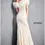 Thumbnail: Jovani 06451 Ivory Lace Feather Neck Prom Gown