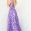 Thumbnail: Jovani 08422 Purple Floral Embroidered A Line Prom Gown