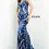 Thumbnail: Jovani 06153 Navy Silver Sequin Prom Gown