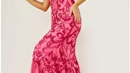 Jovani 08647 Fuchsia Sequin Embellished Fitted Prom Dress