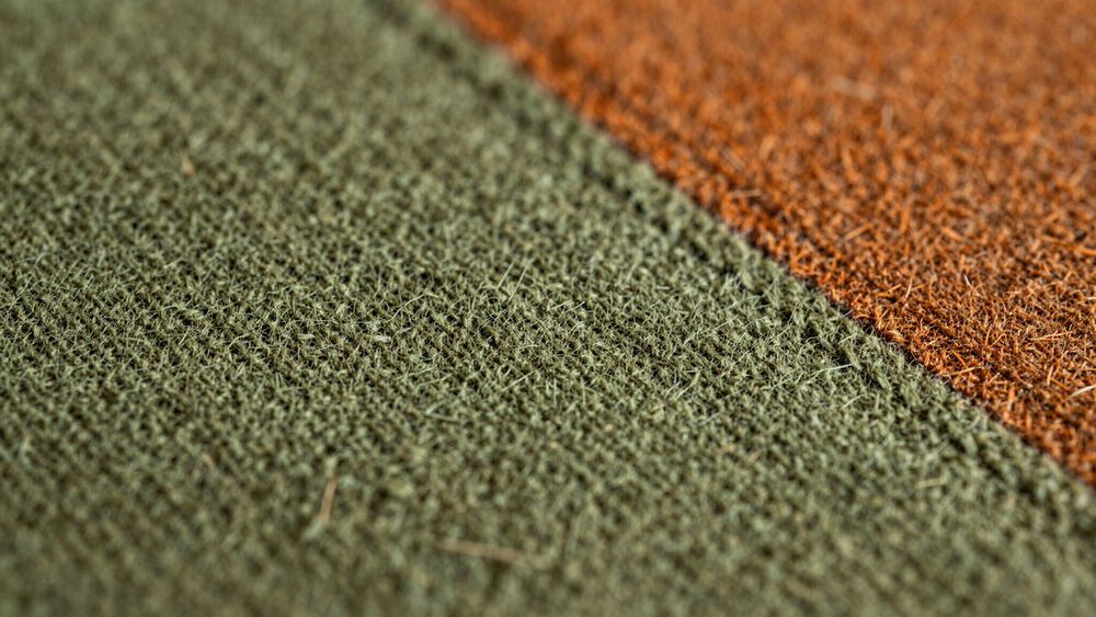 Close-up of woven textures from a heritage carpet store Nepal