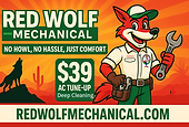 Red Wolf Mechanical technician performing a $39 AC Tune-Up and Deep Clean in Glendale, AZ.