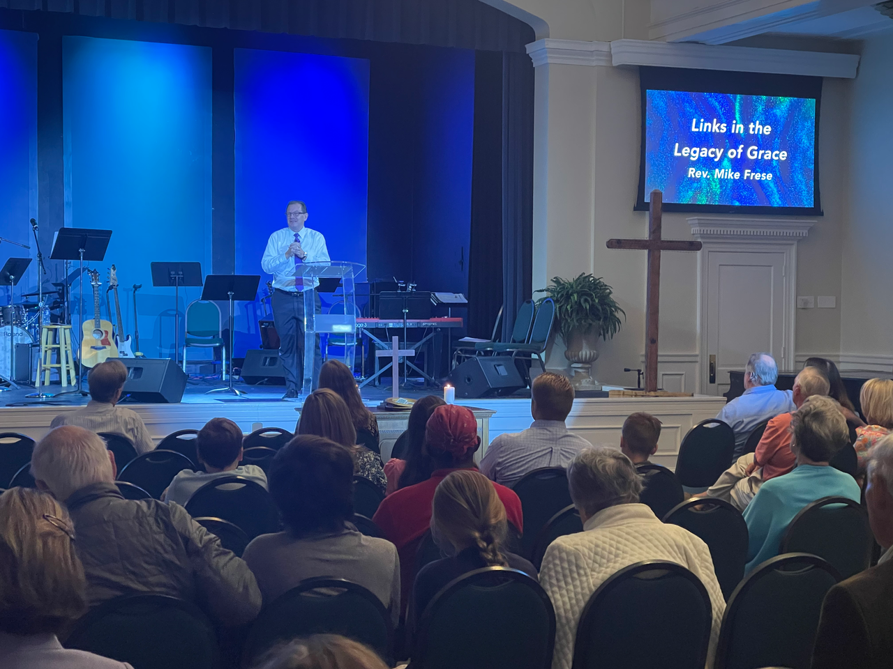 pastor preaching at contemporary service