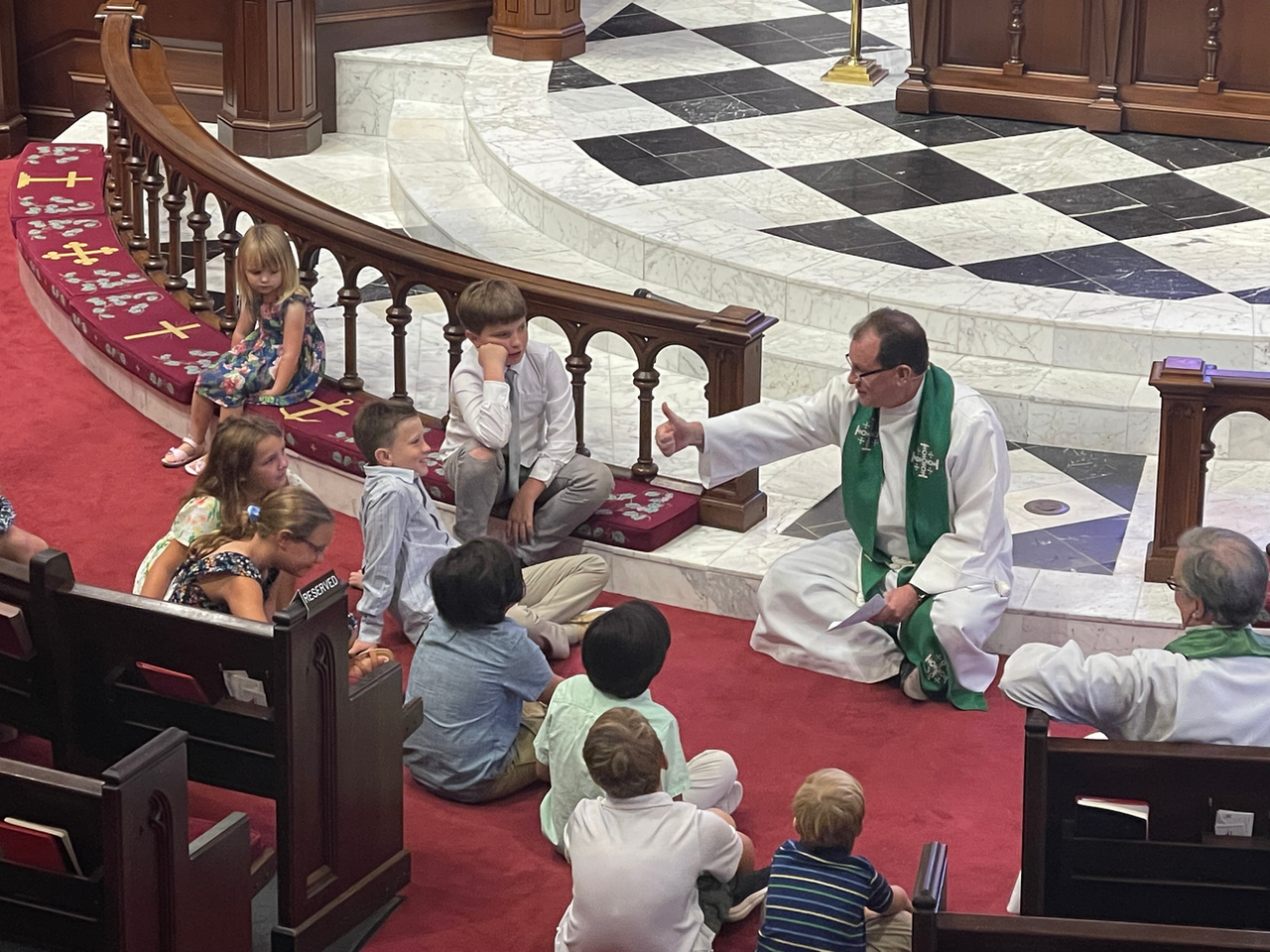 children's moment during traditional worship