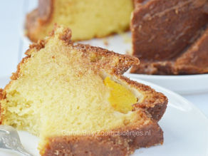 Fluweel zachte perzik cake